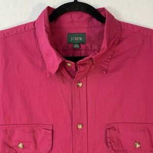 VTG J Crew Shirt Mens XL Red Oarsman Long Sleeve Button Up 2 Pockets Maroon